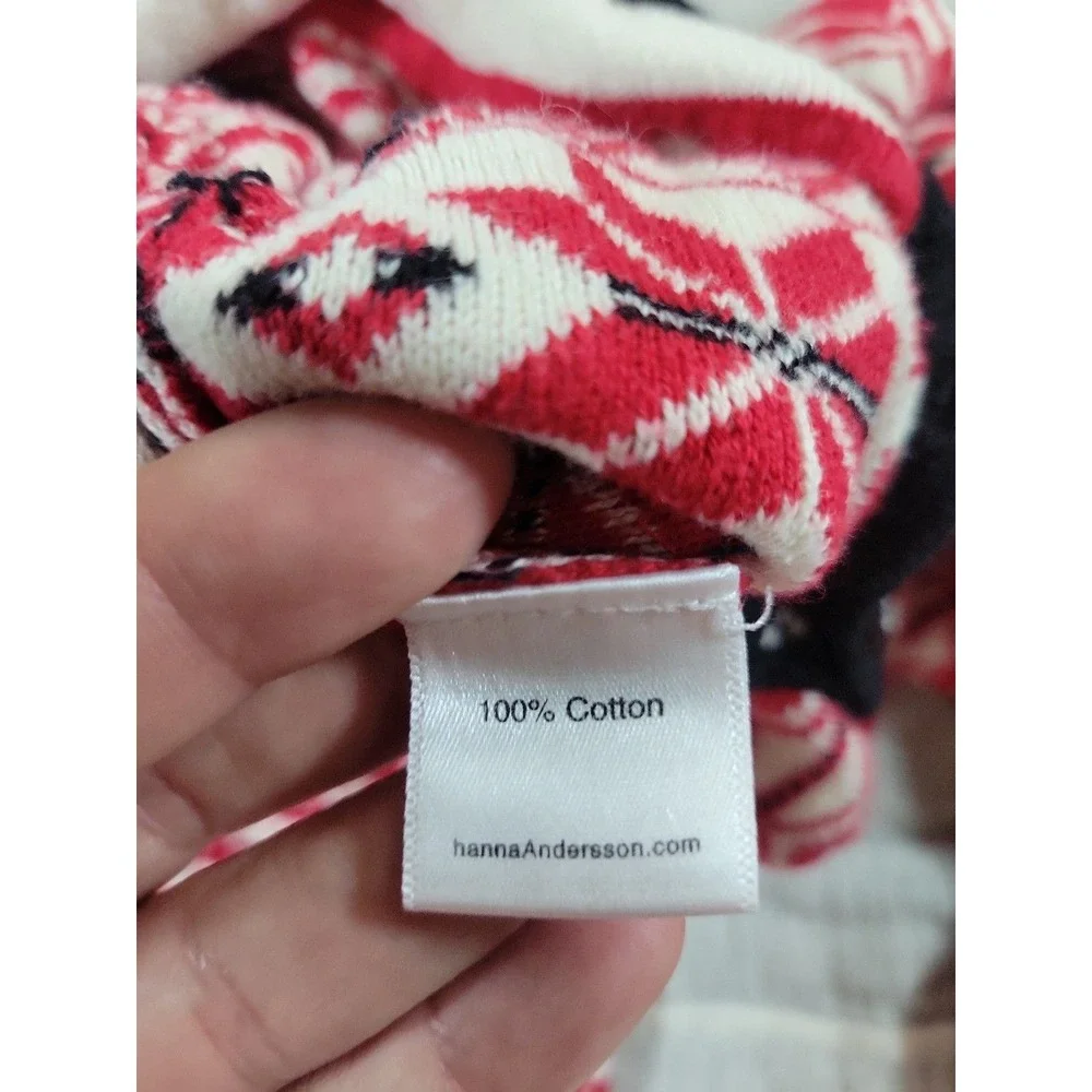 Hanna Andersson Baby Fair Isle Hooded Romper Red Knit One Piece Size 70 6–12M